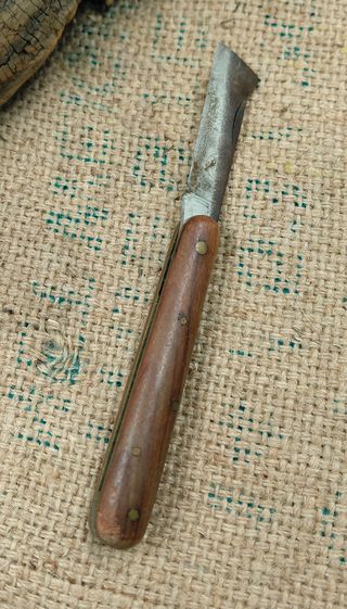 Trio Coltelli Innesto Vintage Legno Metallo