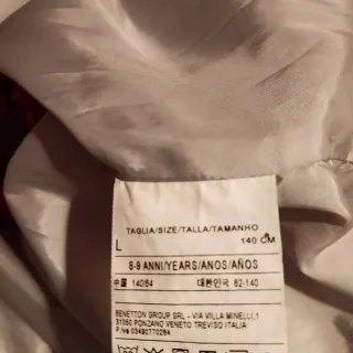 Chaleco Benetton Rojo 8-9 Años