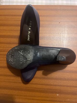 Zapatos de tacón azul mujer talla 40