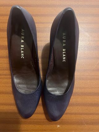 Zapatos de tacón azul mujer talla 40