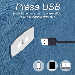 Poltrona Relax Elettrica con Poggiapiedi e Presa U