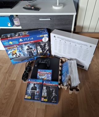 Ps4 SLIM / CAJA / MANDO / JUEGOS / CARGADOR / PACK