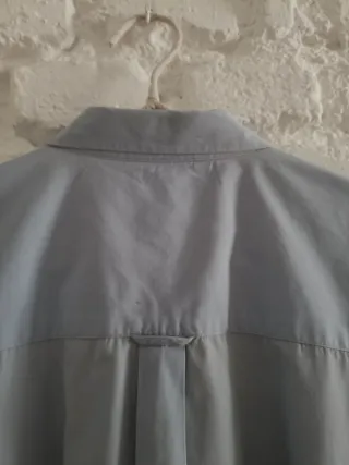 Camisa Zara Asimétrica Popelín Azul