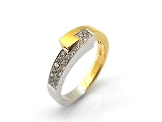 anillo oro 18k con piedra con diamante
