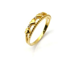 anillo oro 18k con piedra con circonita t. 15 (17,52 mm)