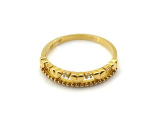 anillo oro 18k con piedra con circonita t. 15 (17,52 mm)