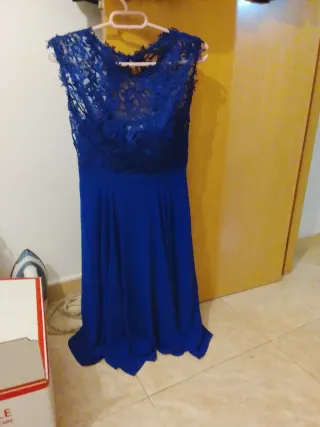 Vestido azul encaje para eventos