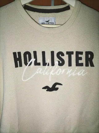 Jersey Hollister Talla M Beige Negro