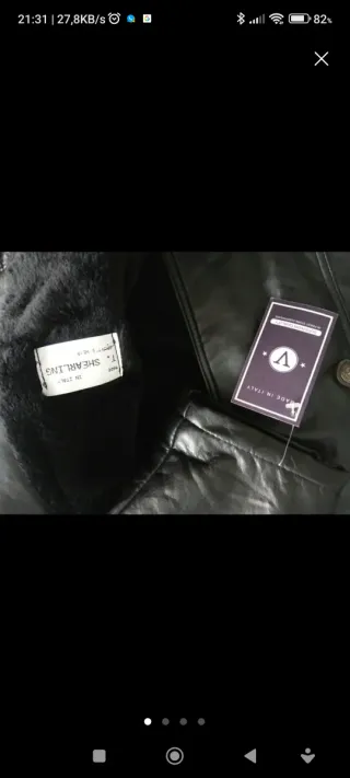 Chaquetón de piel hombre negro