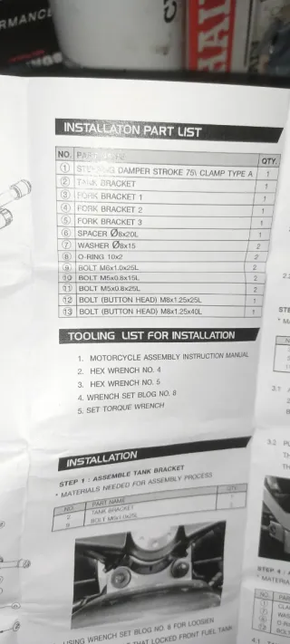 Kit Amortiguador Dirección YSS CBR500