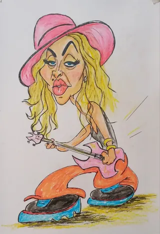 Caricatura original Madonna 21x30cm