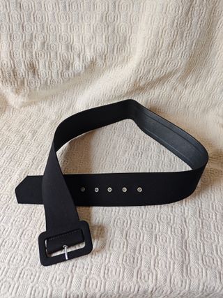 Cinturón negro plateado grande ajustable mujer