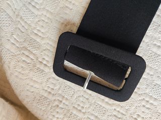 Cinturón negro plateado grande ajustable mujer