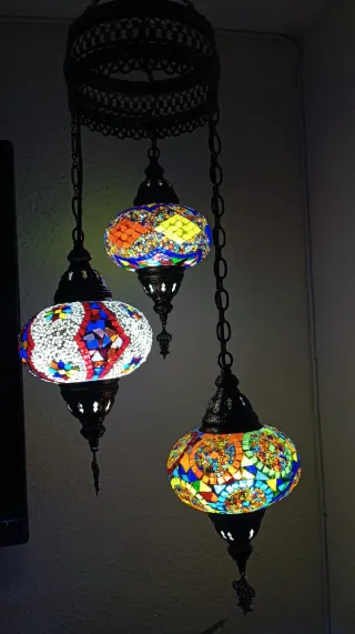 Lámpara turca colgante multicolor