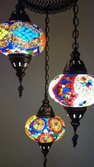 Lámpara turca colgante multicolor