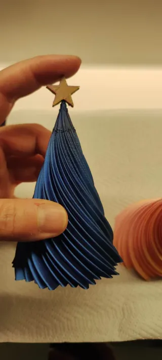 Alberi Natale 3D filamento seta blu/arancio