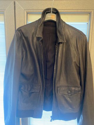 Giacca pelle uomo marrone