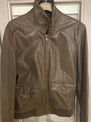 Giacca pelle uomo marrone
