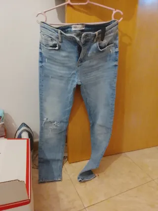 Tejanos Zara Azules Desgastados