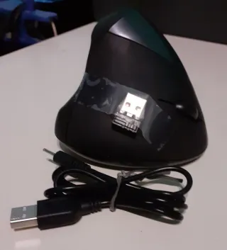 Mouse Wireless Ergonomico Nero/Verde