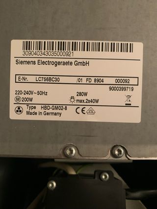 Campana extractora Siemens