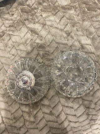 Bombonera cristal redonda diseño plata