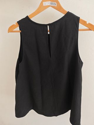 Camisa negra tirantes talla M/L mujer ancha bajo