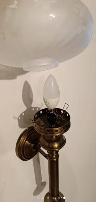 Tulipas pantalla cristal lámpara antigua