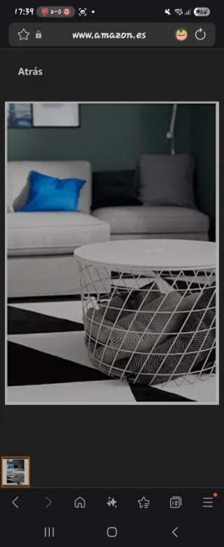 Mesa auxiliar redonda con almacenaje