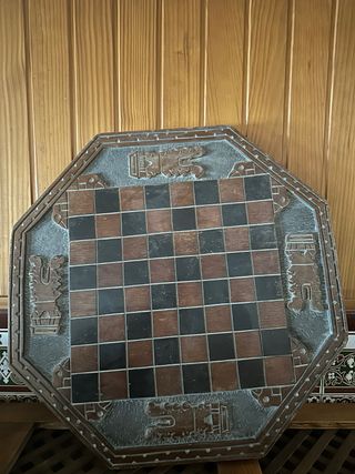 Tablero de ajedrez octogonal de madera