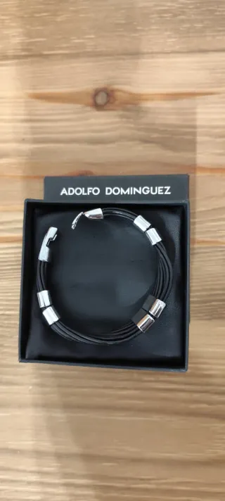 Pulsera Adolfo Dominguez Cuero y Plata