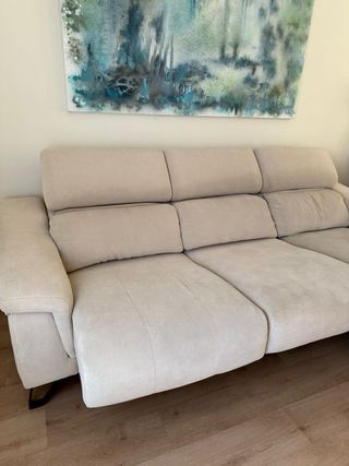 Sofá Chaiselongue Beige Tela Pedro Ortiz