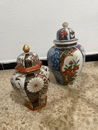 Juego de 2 jarrones de porcelana