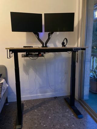 Escritorio Elevable Bambú y Metal