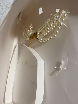 Collar doble perlas y corazones Zara