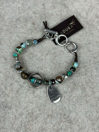 Pulsera baño de plata piedras azules