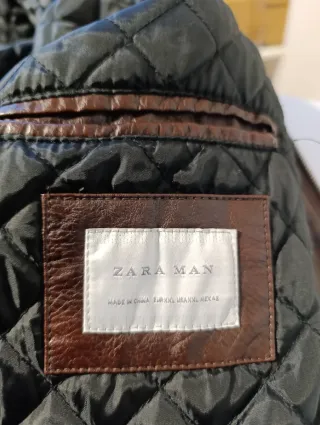 Chaqueta Piel Zara Hombre Marrón