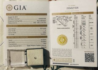 Diamante GIA 0.21ct E VVS2 Excellent