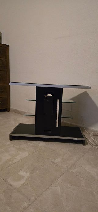 Mueble TV GISO Negro y Plata Cristal