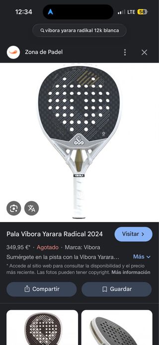 Pala Vibora Yarara Radical 2024 Blanca