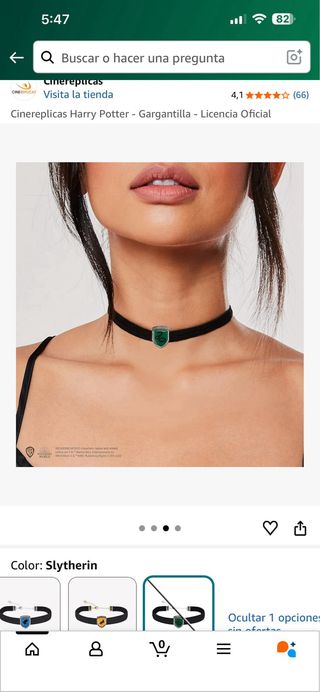 Gargantilla Harry Potter Slytherin Cinereplicas