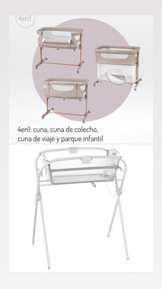 MOMI Cuna Colecho 4 en 1 + Bañera con soporte JANE