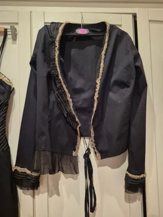 Vestido y Chaqueta Estilo Bohemio Negro y Beige