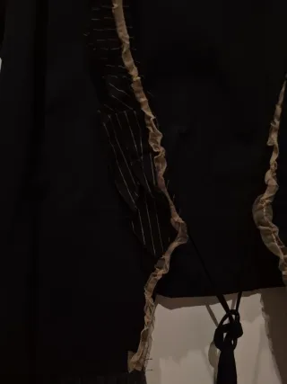 Vestido y Chaqueta Estilo Bohemio Negro y Beige