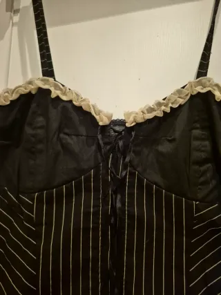 Vestido y Chaqueta Estilo Bohemio Negro y Beige