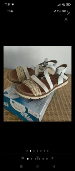 Sandalias Footflex Beige/Blanco Talla 38