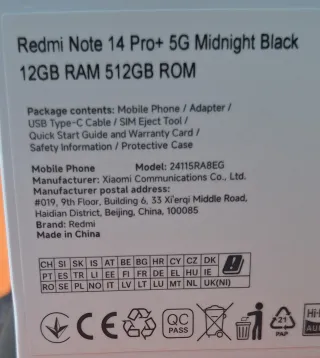 Xiaomi Redmi Note 14 Pro+ 12GB/512GB Nuevo