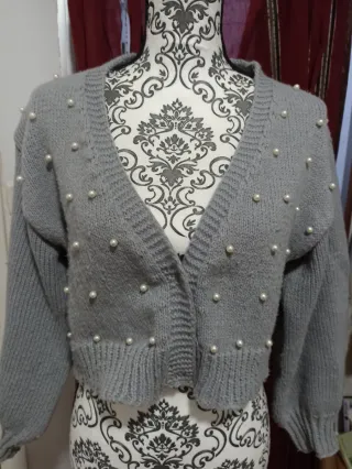 Cárdigan Gris Perlas