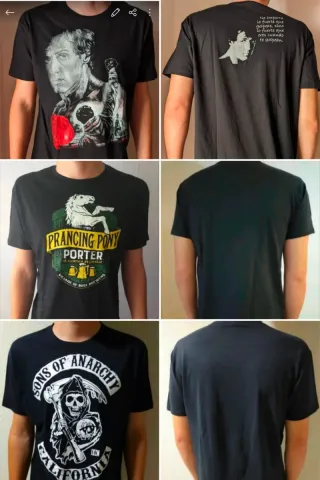 JUANA // 3 Camisetas: Rocky, Pony, SOA (XXL/XL)