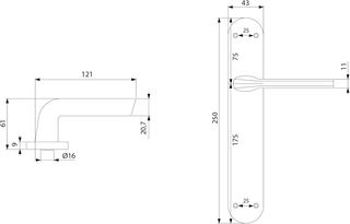 Emuca - Manetas para puertas de interior, juego de